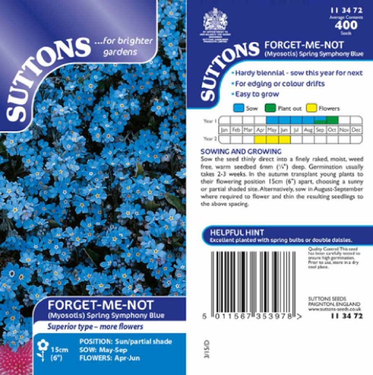 SUTTONS FORGET-ME-NOT SPRING SYMPHONY