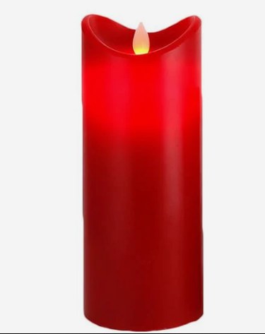 TARA LANE FLICKER LED CANDLE WITH 5HR TIMER - RED 20CM