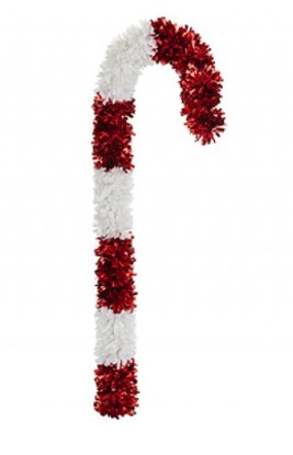 TINSEL CANDY CANE DECORATION - 30&quot;