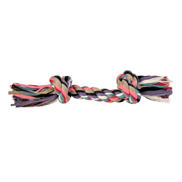 TRIXIE 2 KNOT COLOUR ROPE TOY 37CM - LARGE