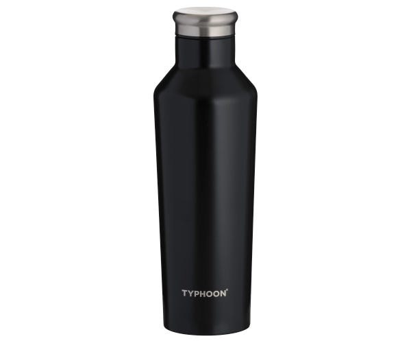 TYPHOON  PURE BLACK DOUBLE WALL WATER BOTTLES 500ML