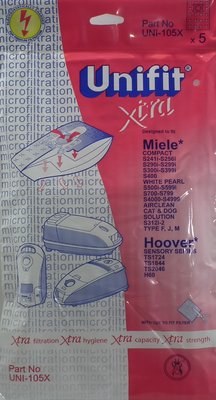 UNIFIT XTRA VACUUM BAGS FOR MIELE &amp; HOOVER - UNI-105