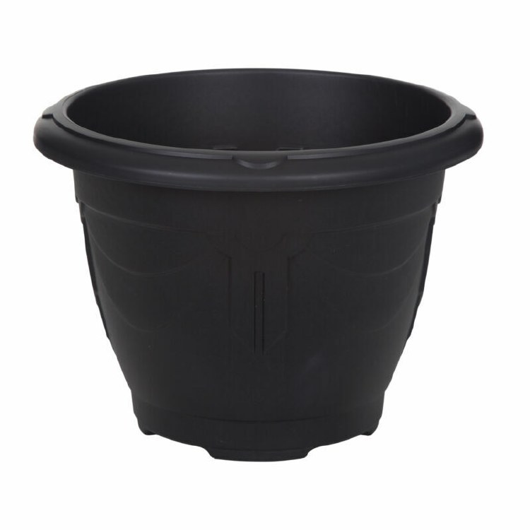 WHITEFURZE ROUND PLANTER 33CM - BLACK