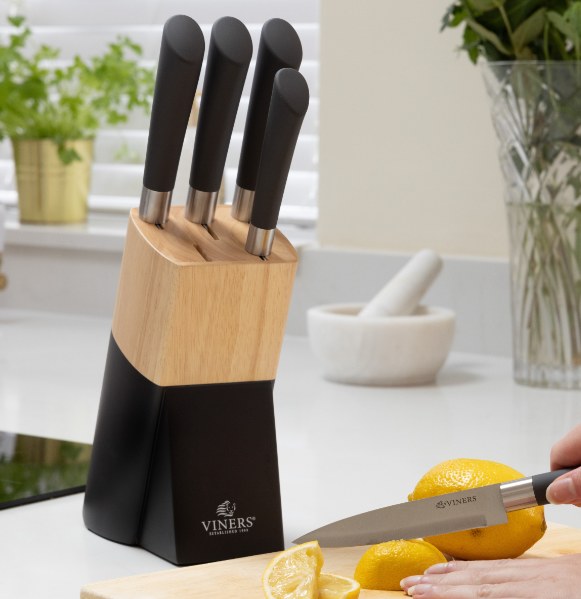 VINERS ALLURE 6PCE KNIFE BLOCK SET GIFTBOX