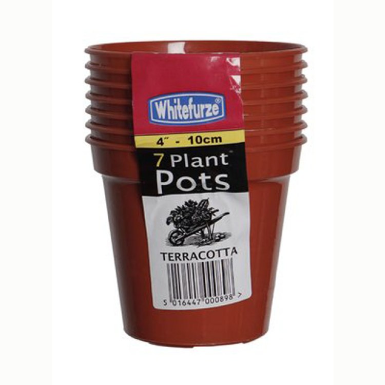 WHITEFURZE 10CM 4' POT TERRACOTTA - 7 PACK