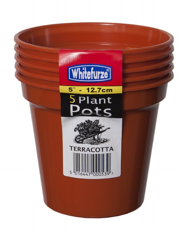 WHITEFURZE 12.7CM 5'' POT TERRACOTTA 5PACK