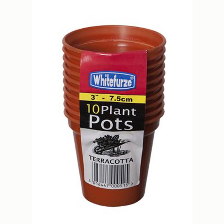 WHITEFURZE 7.5CM 3' POT TERRACOTTA - 10 PACK