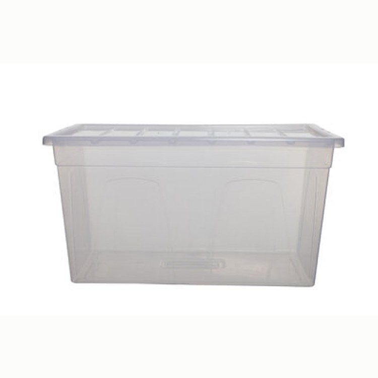 WHITEFURZE 75CM 96LTR STORAGE BOX -  CLEAR