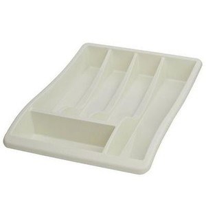 WHITEFURZE CREAM PLASTIC CUTLERY TRAY