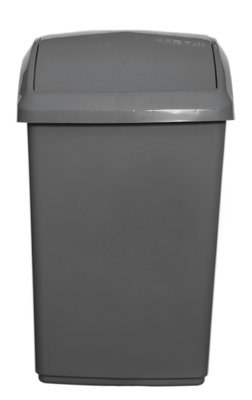 WHITEFURZE 50 LTR SWING LID BIN AND BASE - SILVER