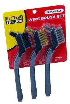 FIT FOR THE JOB 3 PACK MINI WIRE BRUSH SET