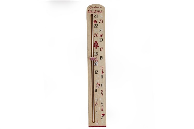 WOODEN ADVENT CALENDER - 48X7X1CM