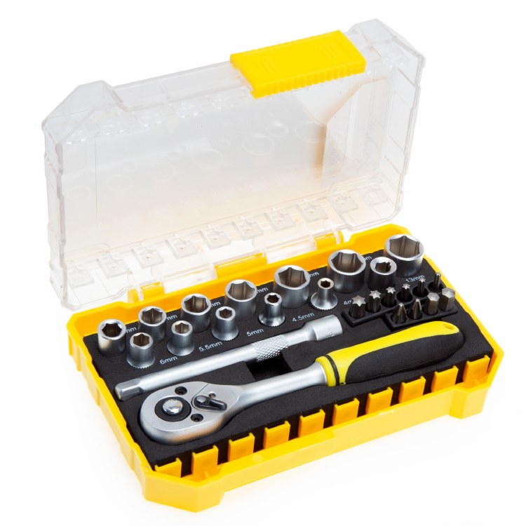 XTRADE 1/4" DRIVE SOCKET SET 25 PIECE