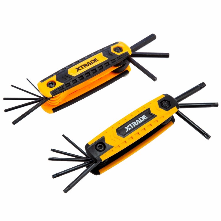 XTRADE 2 PIECE FOLDING HEX KEY SET - TORX &amp; METRIC
