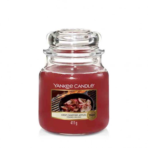 YANKEE CANDLE CRISP CAMPFIRE APPLE MEDIUM JAR