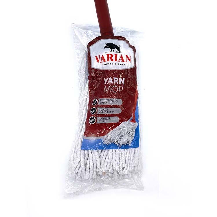 YARN MOP AND RED HANDLE