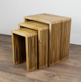 BARI SET OF 3  NESTING TABLES - TEAK