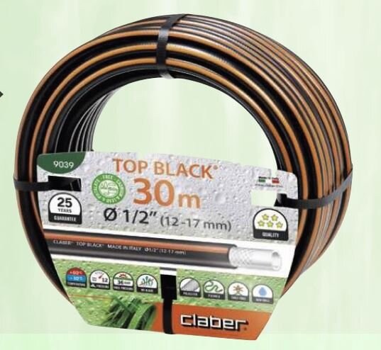 CLABER TOP-BLACK 1/2&quot;(13MM) 30M HOSE