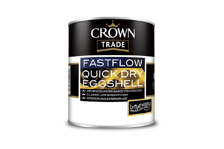 CROWN TRADE FASTFLOW QUICK DRY  EGGSHELL 1L WHITE