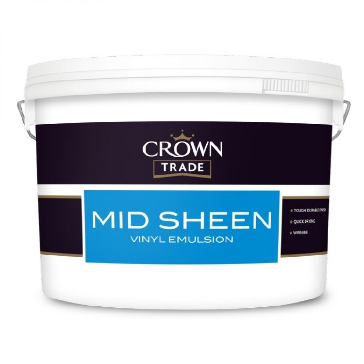 CROWN TRADE MID SHEEN VINYL EMULSION - WHITE 10L