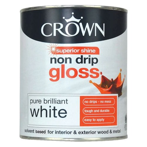 CROWN NON DRIP GLOSS 1L -  BRILLANT WHITE 1L