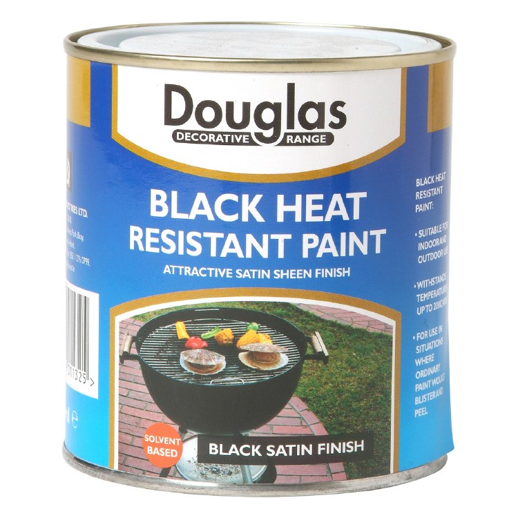 DOUGLAS HEAT RESISTANT PAINT BLACK 250ML