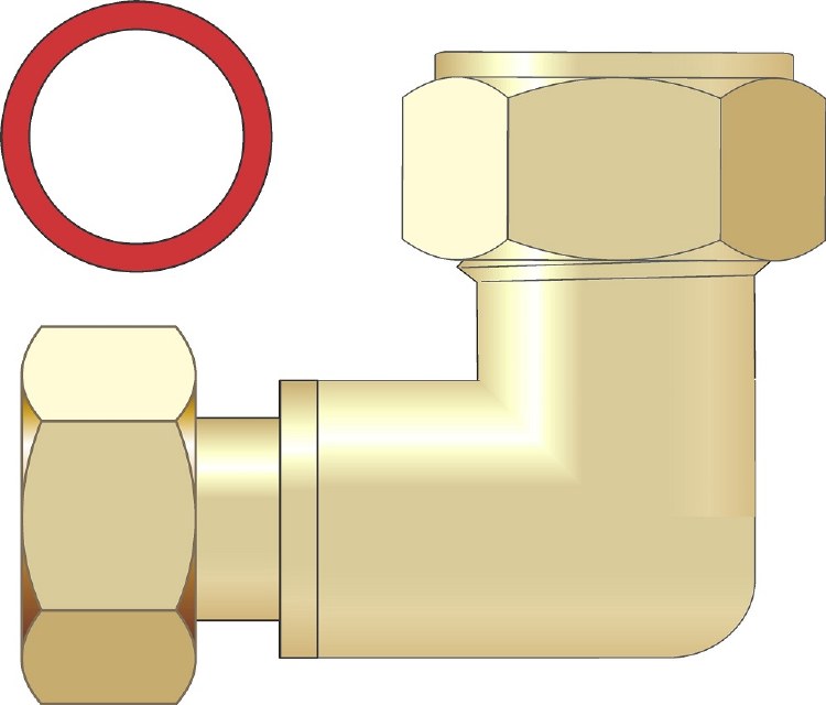 EASIPLUMB 1/2 SWIREL F.I. X 1/2&quot; BRASS COMPRESSION ELBOW