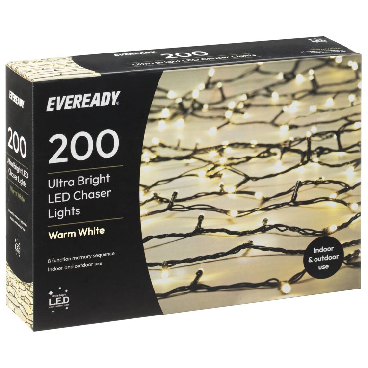 EVEREADY 200 UTRA BRIGHT WARM WHITE CHASER LIGHTS