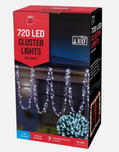 FESTIVE MAGIC 720 LED CLUSTER LIGHTS - COOL WHITE