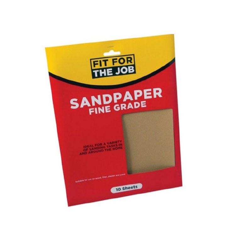 FIT FOR THE JOB SANDPAPER FINE GRADE PACK OF 5