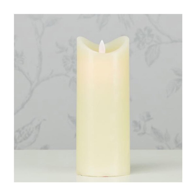 FLICKER LED CANDLE WITH 5HOUR TIMER IVORY 10CM
