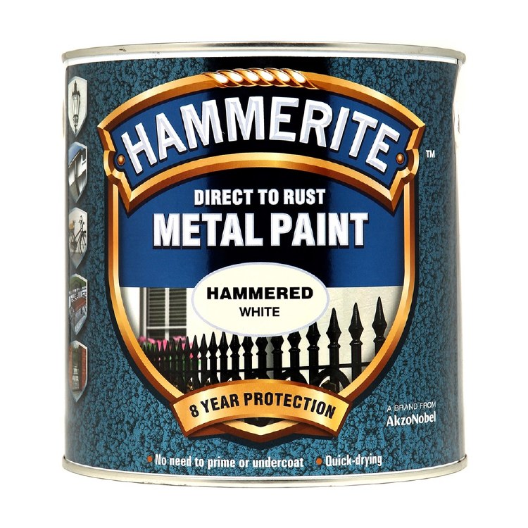 HAMMERITE DIRECT TO RUST METAL PAINT- HAMMERED WHITE 2.5L