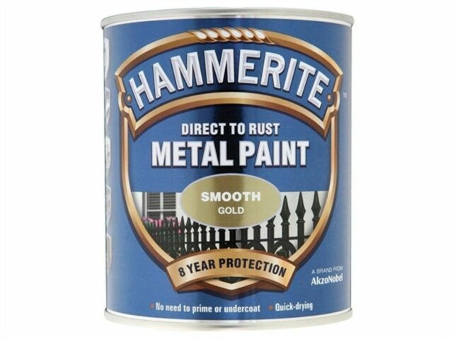 HAMMERITE DIRECT TO RUST METAL PAINT - SMOOTH GOLD 250ML