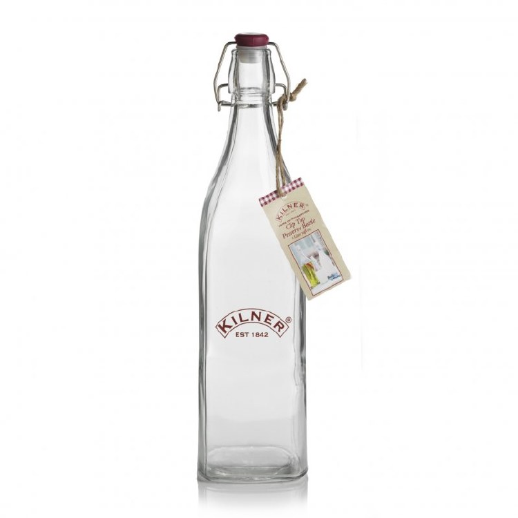 KILNER CLIP TOP SQUARE BOTTLE 1L