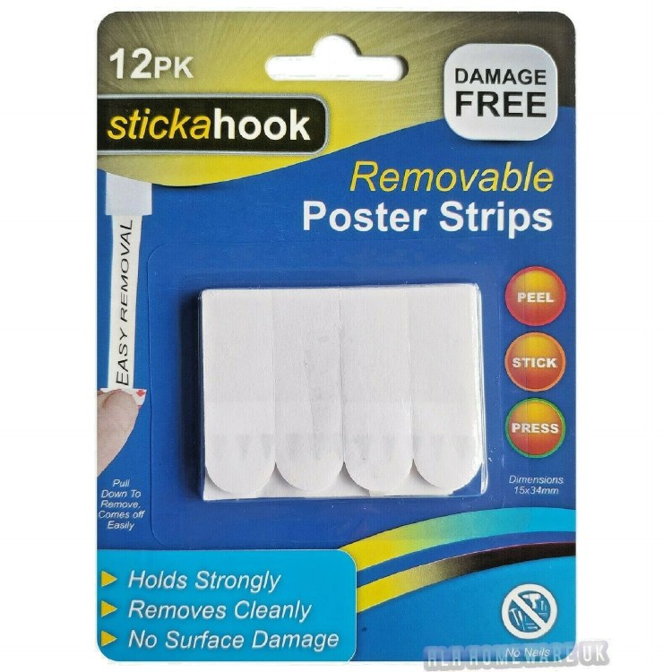 REMOVEABLE POSTER STRIPS - PACK OF 12