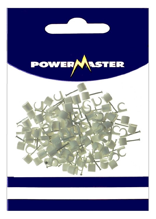 POWERMASTER 100 PCE 10-14MM CABLE CLIPS - WHITE
