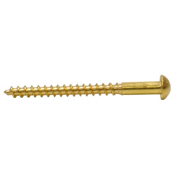 PREMIER 10PCE 8 X 2&quot; SLOTTED ROUND HEAD SCREW BRASS BLISTER