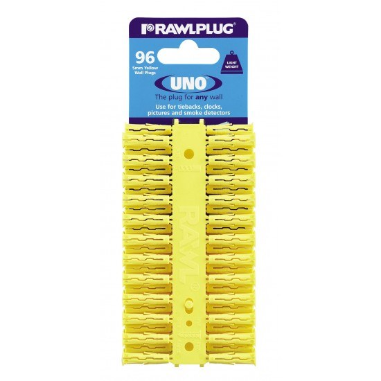 RAWLPLUG UNO WALLPLUGS 5 MM - YELLOW