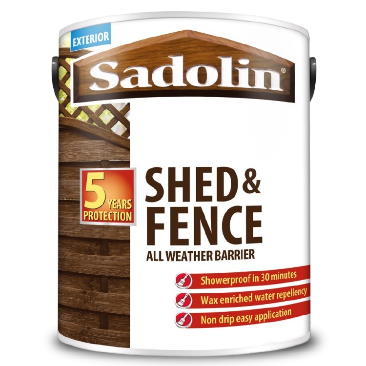 SADOLIN SHED &amp; FENCE STAIN - EBONY 5L