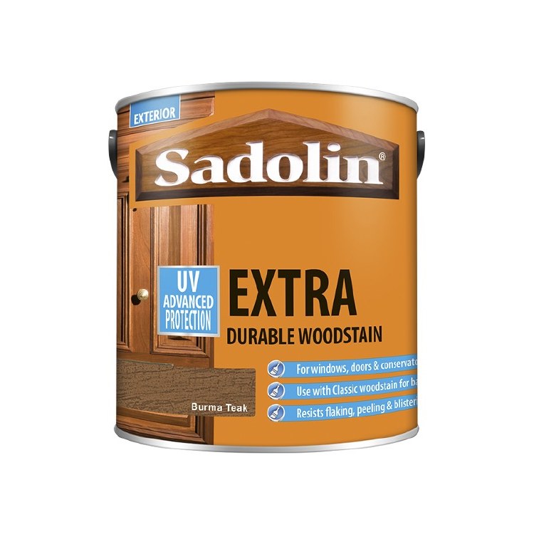SADOLIN EXTRA DURABLE WOODSTAIN - BURMA TEAK 2.5 LTR