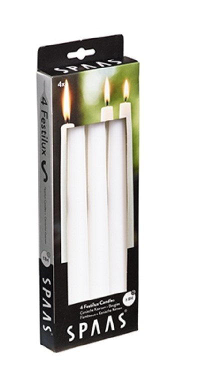 SPAAS DINNER CANDLES 250MM - PACK OF FOUR