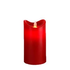 TARA LANE FLICKER LED RED CANDLE - WITH 5HOUR TIMER 15CM