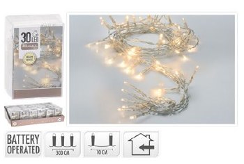 30 WARM WHITE BATTERY OPERATED LIGHTS
