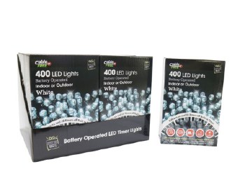 CABLE FREE 400 LED LIGHTS - BATTERY OPERATED - COOL WHITE