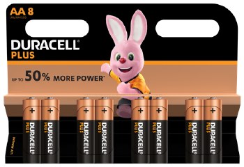 DURACELL PLUS 100% BATTERY SIZE AA 8 PACK