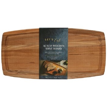 ACACIA SERVE BOARD WITH RIDGE EDGE