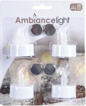 AMBIANCE LED 4PK TEALIGHTS