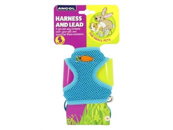 ANCOL SMALL ANIMAL MESH HARNESS - SMALL - TEAL