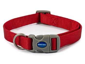 ANCOL VIVA NYLON ADJUSTABLE COLLAR RED SIZE 2-5