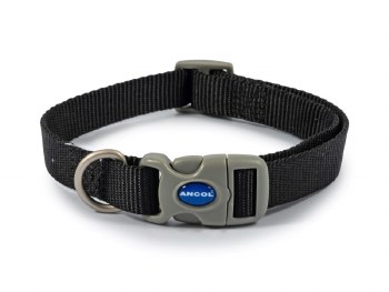 ANCOL VIVA NYLON ADJUSTABLE COLLAR BLACK SIZE 2-5
